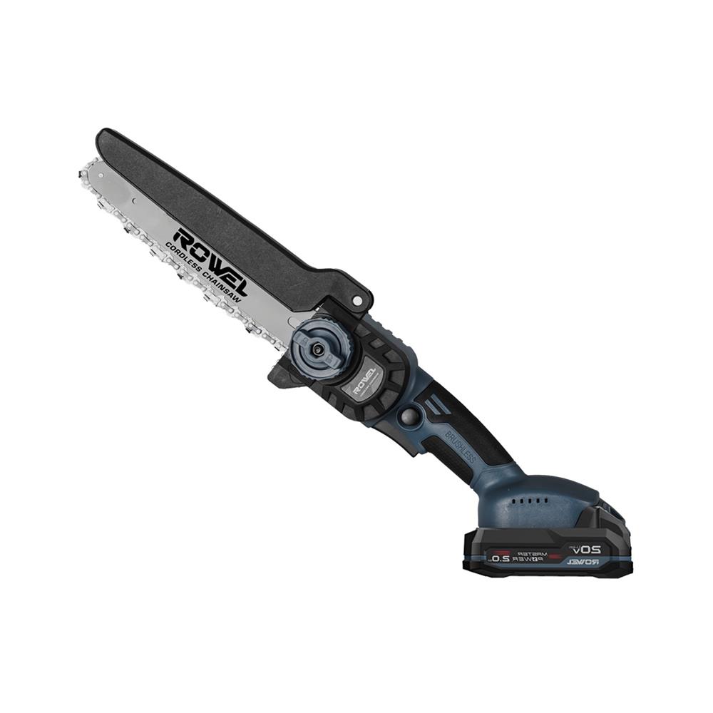 เลื่อยโซ่ไร้สาย (พร้อมแบตเตอรี่) ROWEL GT-CCS08 8 นิ้ว 20 โวลต์