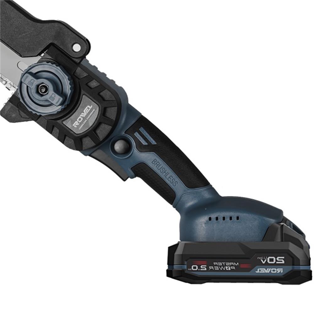 เลื่อยโซ่ไร้สาย (พร้อมแบตเตอรี่) ROWEL GT-CCS08 8 นิ้ว 20 โวลต์