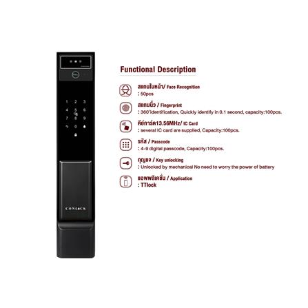 กลอนดิจิตอล CONLOCK CL-X60 สีดำ_7