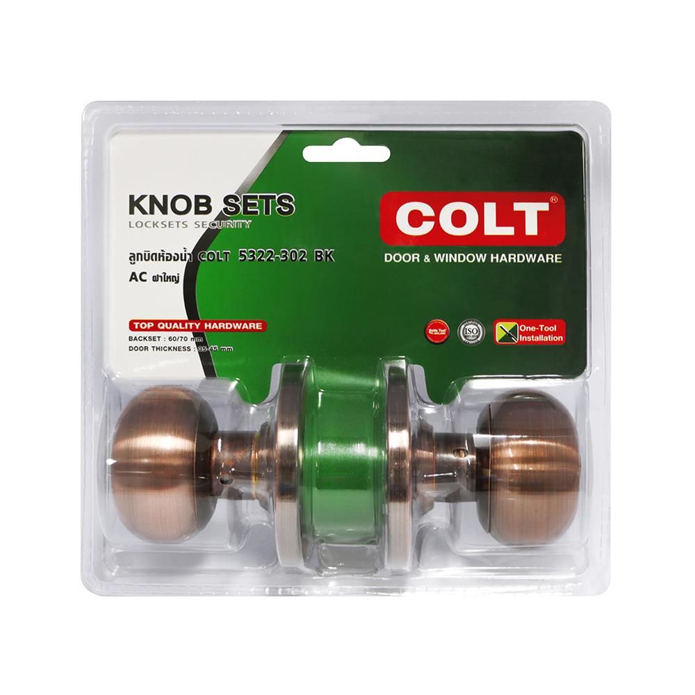 ลูกบิดห้องน้ำ หัวจัน COLT 5322-302 สีทองแดงรมดำ