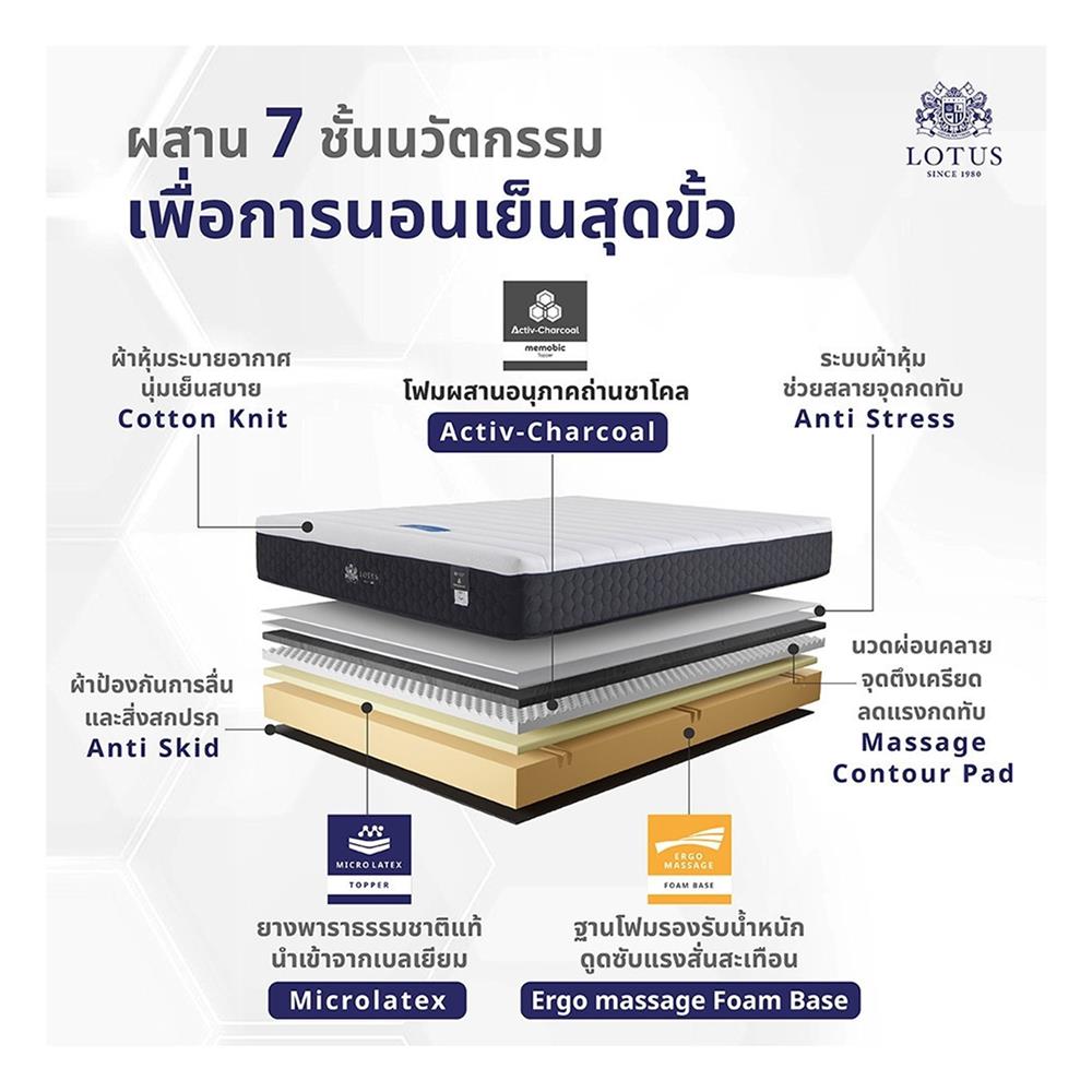 ที่นอน 5 ฟุต LOTUS POLLUX I พร้อมหมอนหนุน 2 ชิ้น