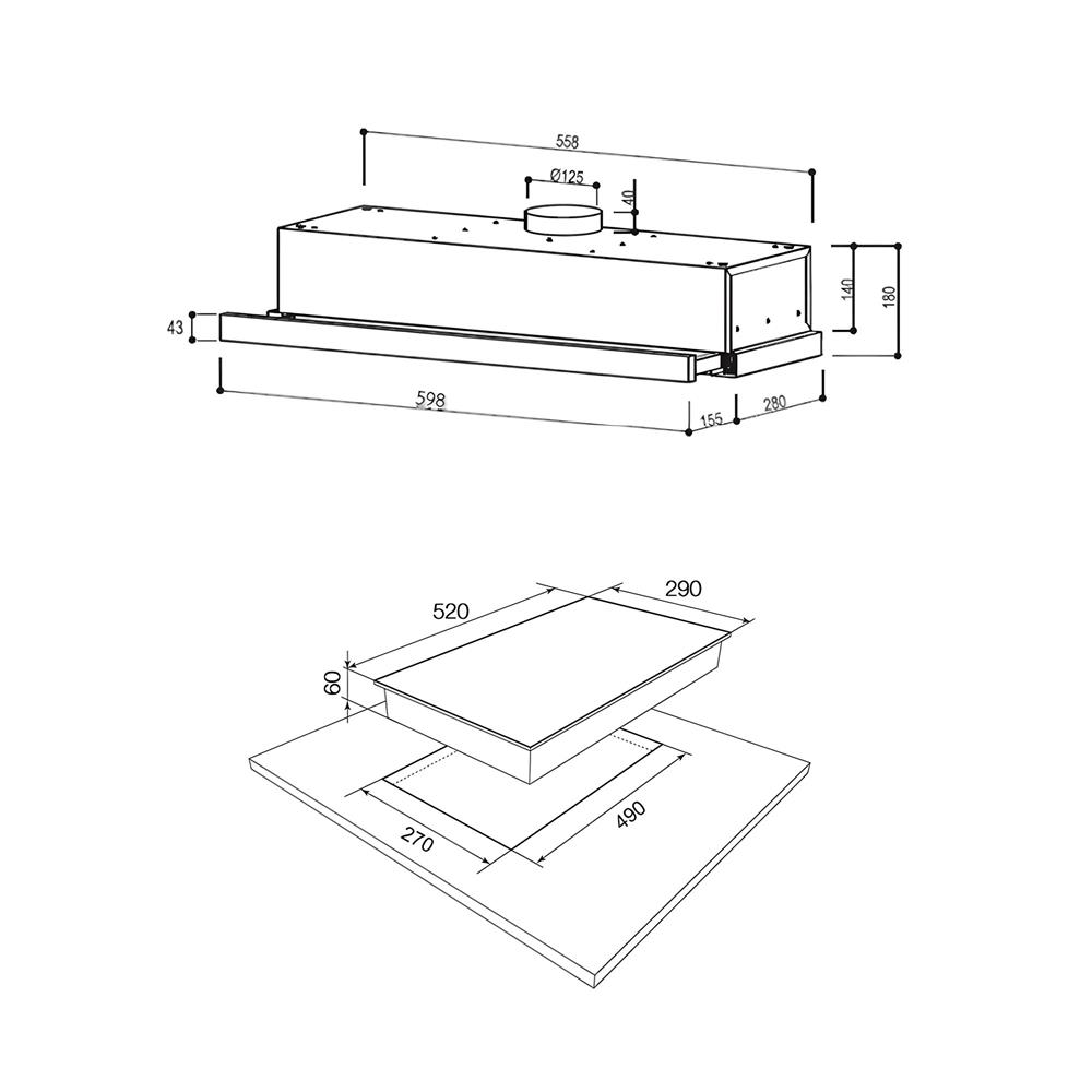 เตาฝัง+เครื่องดูดควัน MEX VSB532+SL26