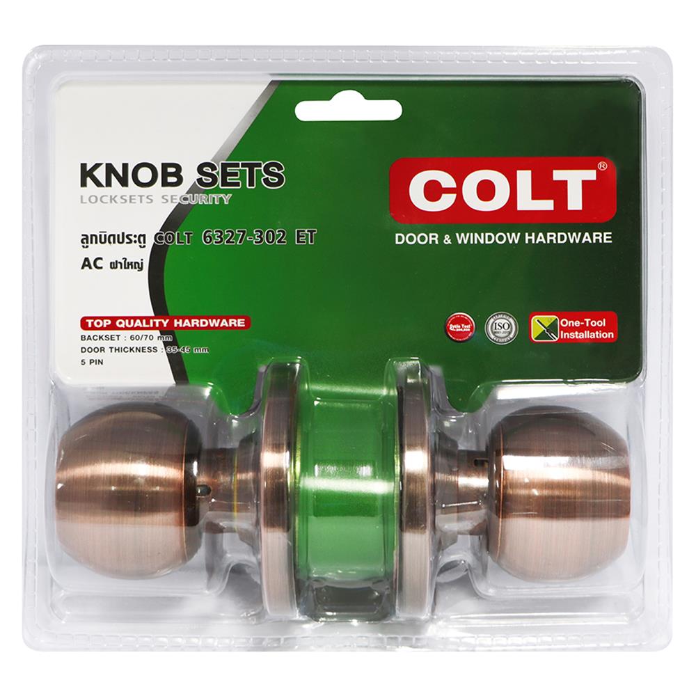 ลูกบิดทั่วไป หัวกลม COLT 6327-302 สีทองแดงรมดำ