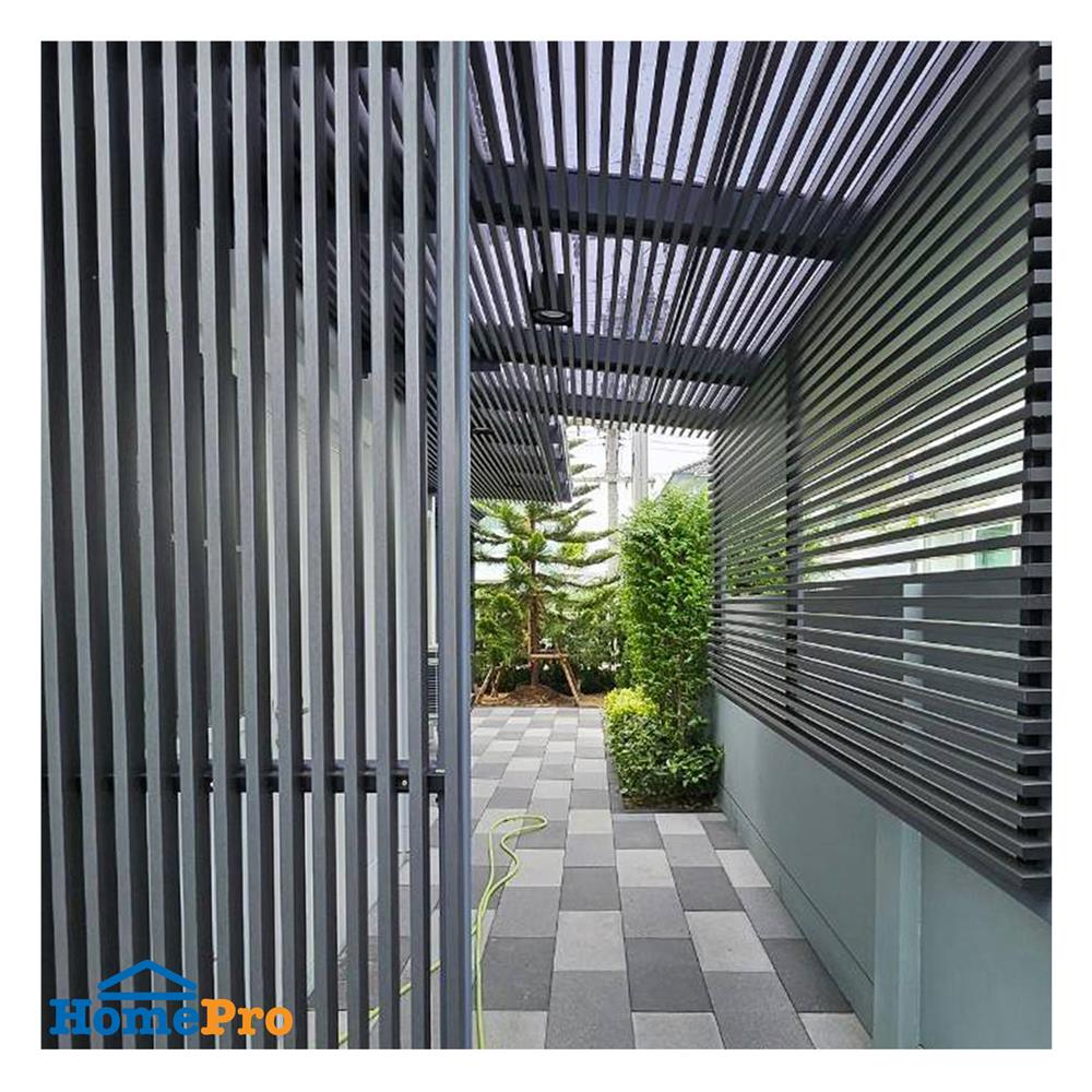 ระแนงเหล็กเคลือบลายไม้ ARON 2 นิ้ว สีกราไฟท์