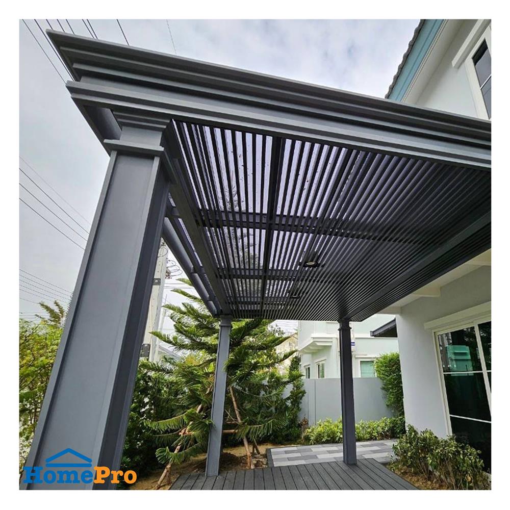 ระแนงเหล็กเคลือบลายไม้ ARON 2 นิ้ว สีกราไฟท์