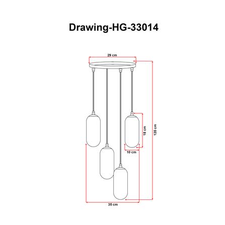 ไฟช่อ EVL HG-33014/4 สีดำ 4 หัว_2