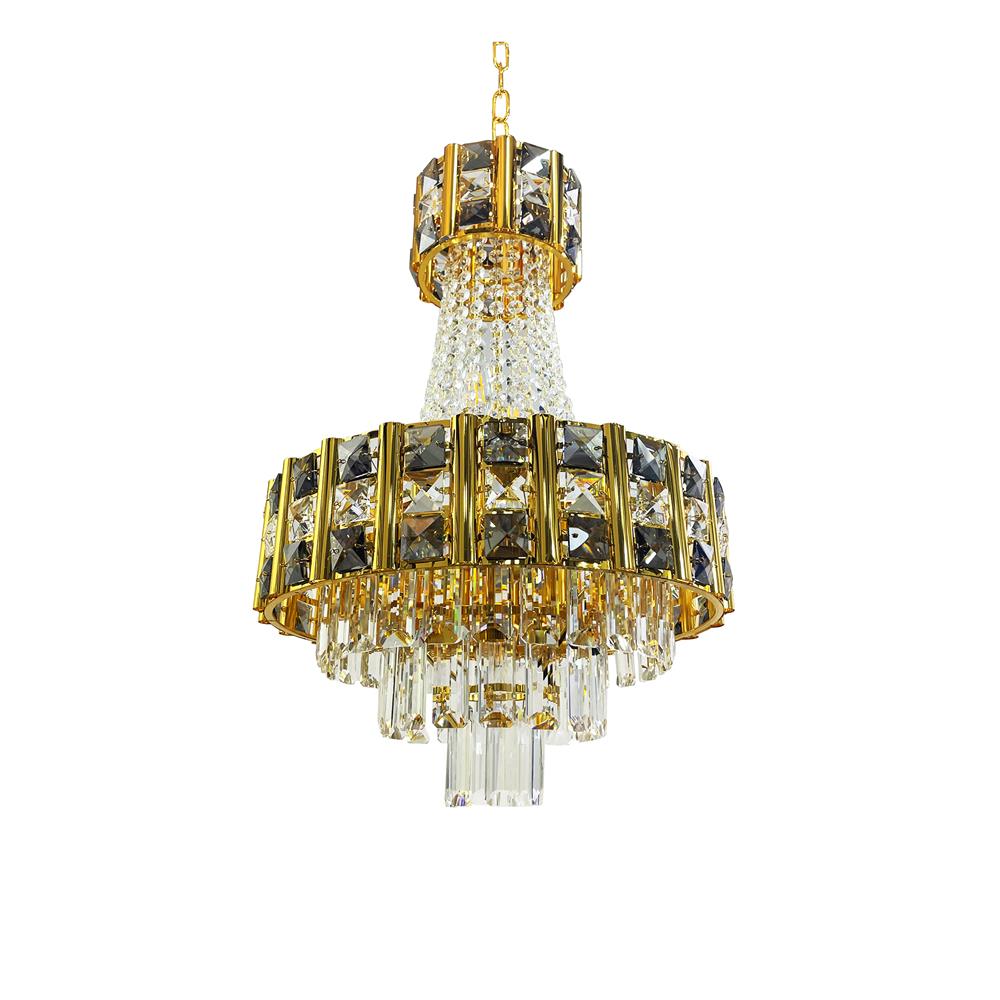 ไฟช่อ EVL CFC-11088 สีดำ/ใส/ทอง 6 หัว