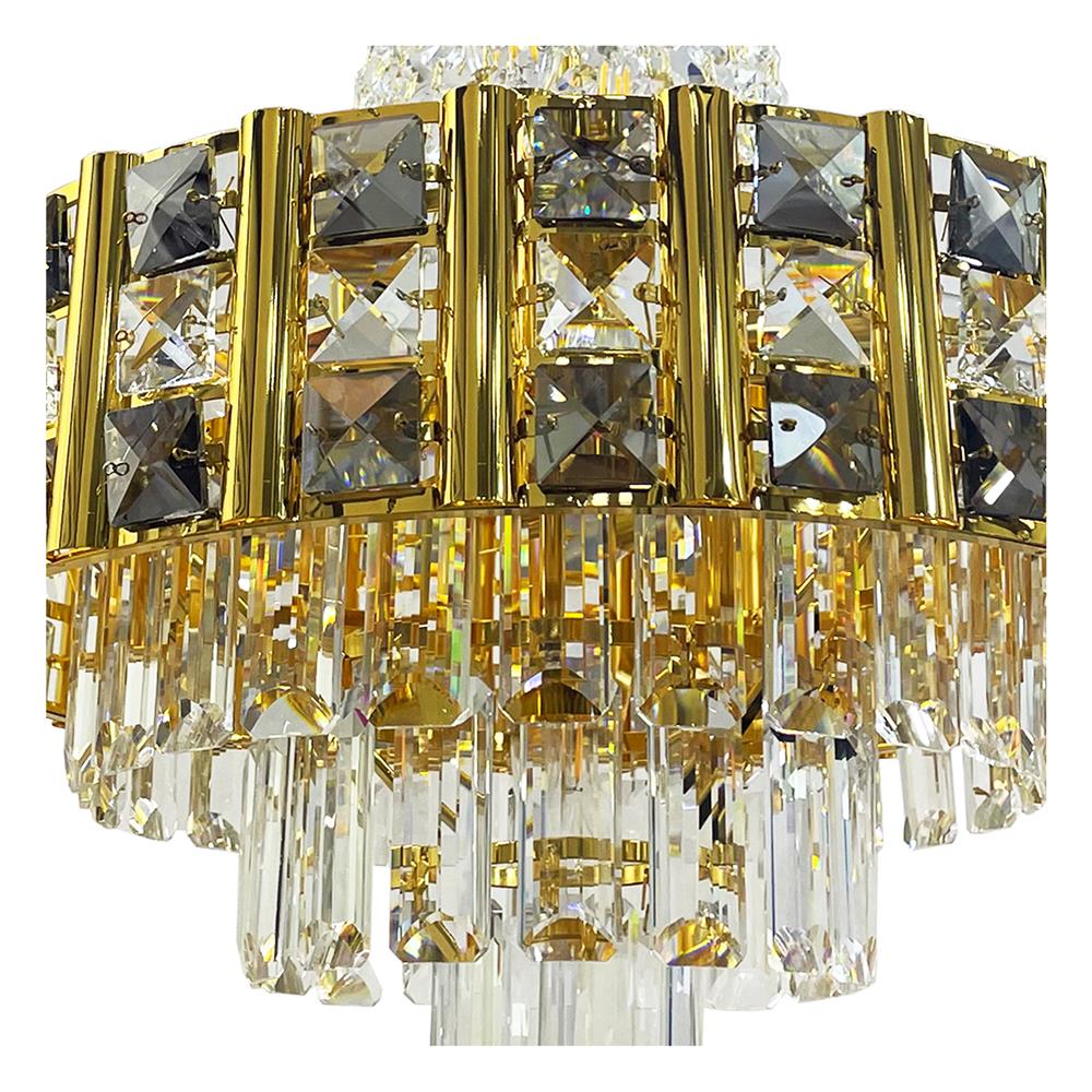 ไฟช่อ EVL CFC-11088 สีดำ/ใส/ทอง 6 หัว