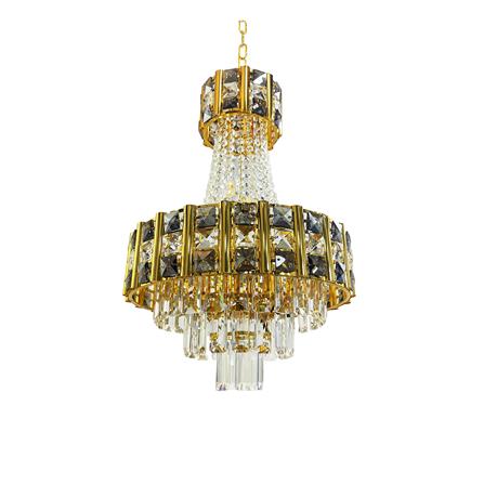 ไฟช่อ EVL CFC-11088 สีดำ/ใส/ทอง 6 หัว_0