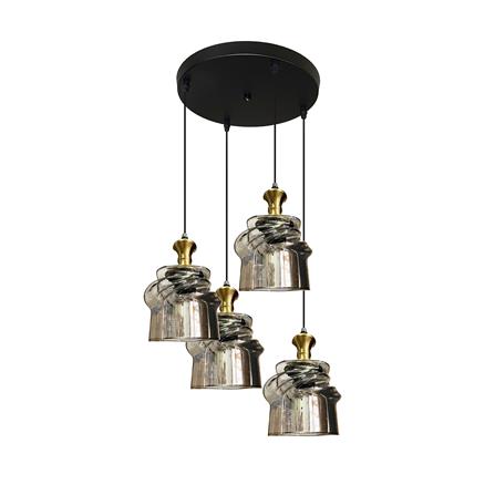 ไฟช่อ EVL HG-33015/4 สีดำ/ทอง 4 หัว_0