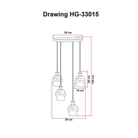 ไฟช่อ EVL HG-33015/4 สีดำ/ทอง 4 หัว_2