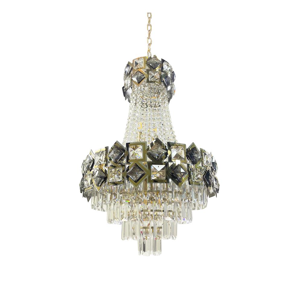 ไฟช่อ EVL CFC-11089 สีดำ/ใส/ทอง 8 หัว