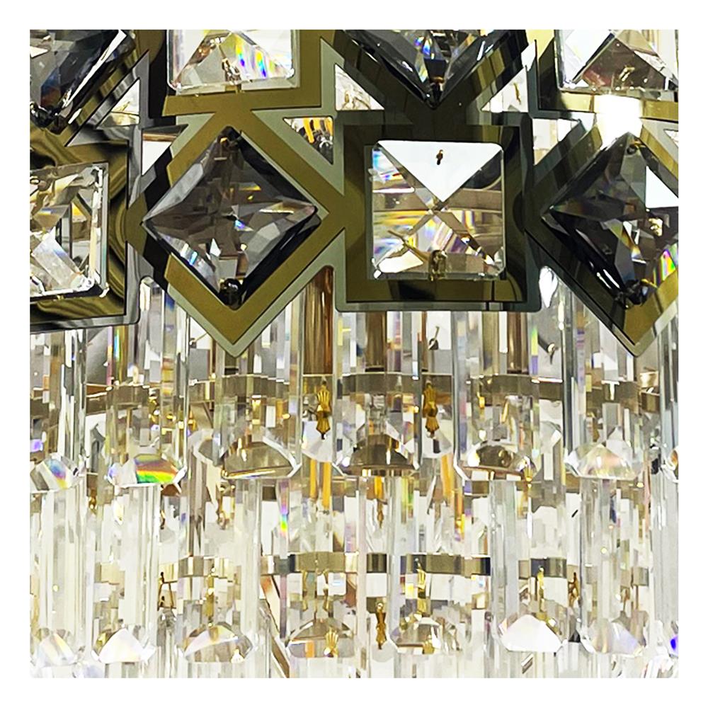 ไฟช่อ EVL CFC-11089 สีดำ/ใส/ทอง 8 หัว