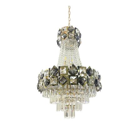 ไฟช่อ EVL CFC-11089 สีดำ/ใส/ทอง 8 หัว_0