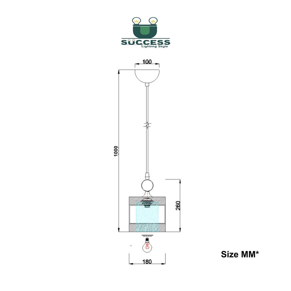 ไฟช่อ SUCCESS CD11010/1 สีดำ/ทอง/ขาว 1 หัว