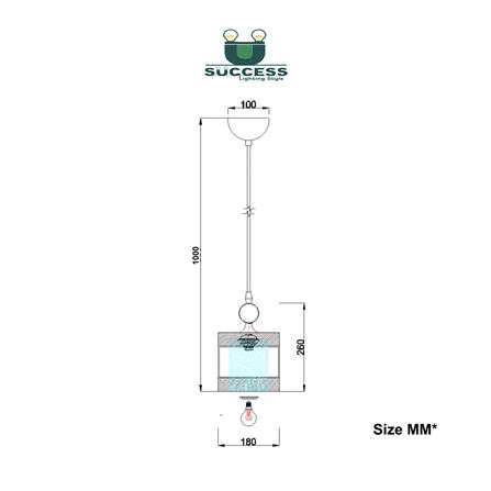 ไฟช่อ SUCCESS CD11010/1 สีดำ/ทอง/ขาว 1 หัว_4