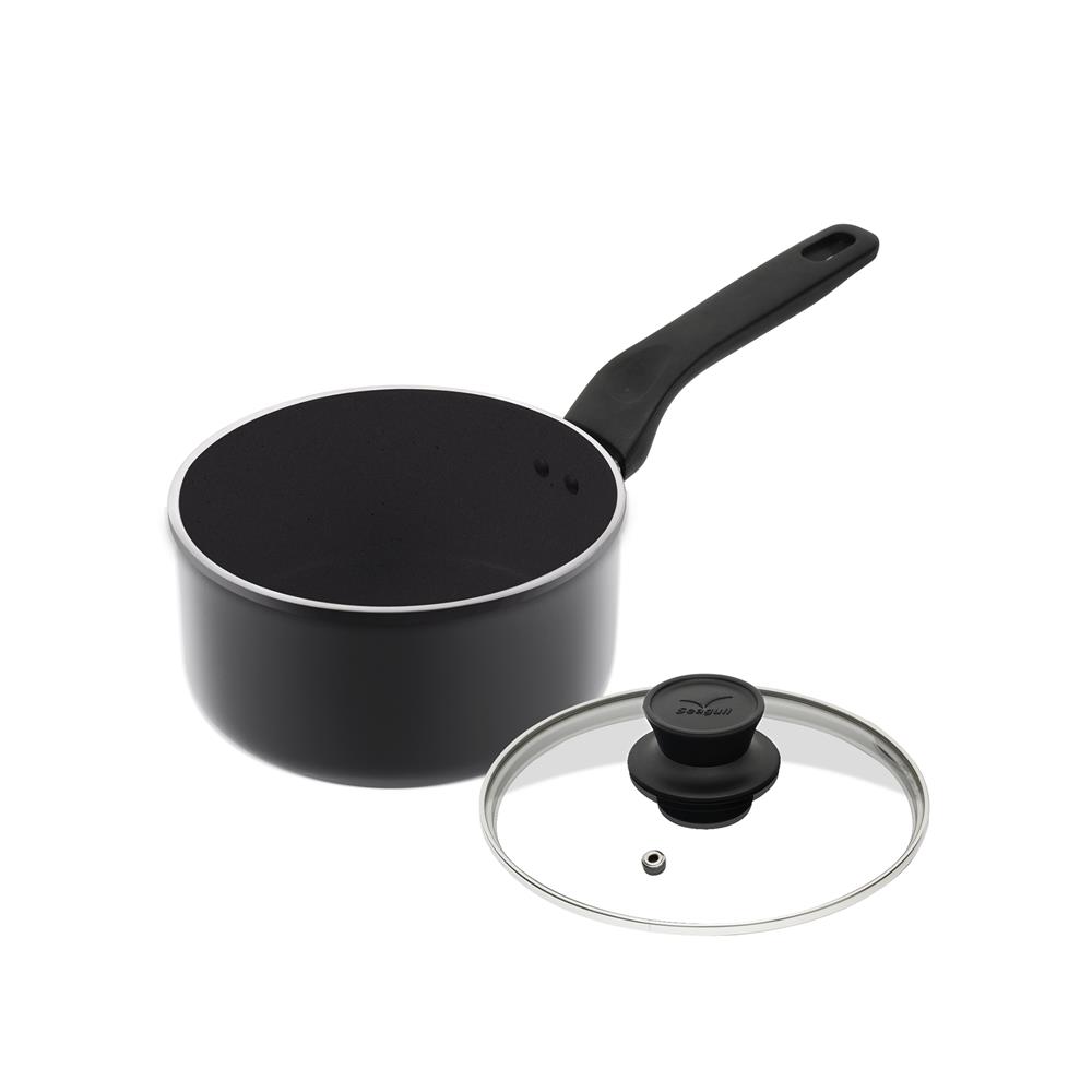 หม้อด้ามมาราธอนพร้อมฝาแก้ว 18 ซม. SEAGULL