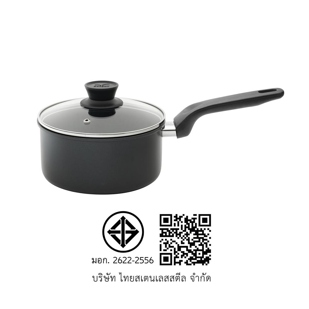 หม้อด้ามมาราธอนพร้อมฝาแก้ว 18 ซม. SEAGULL