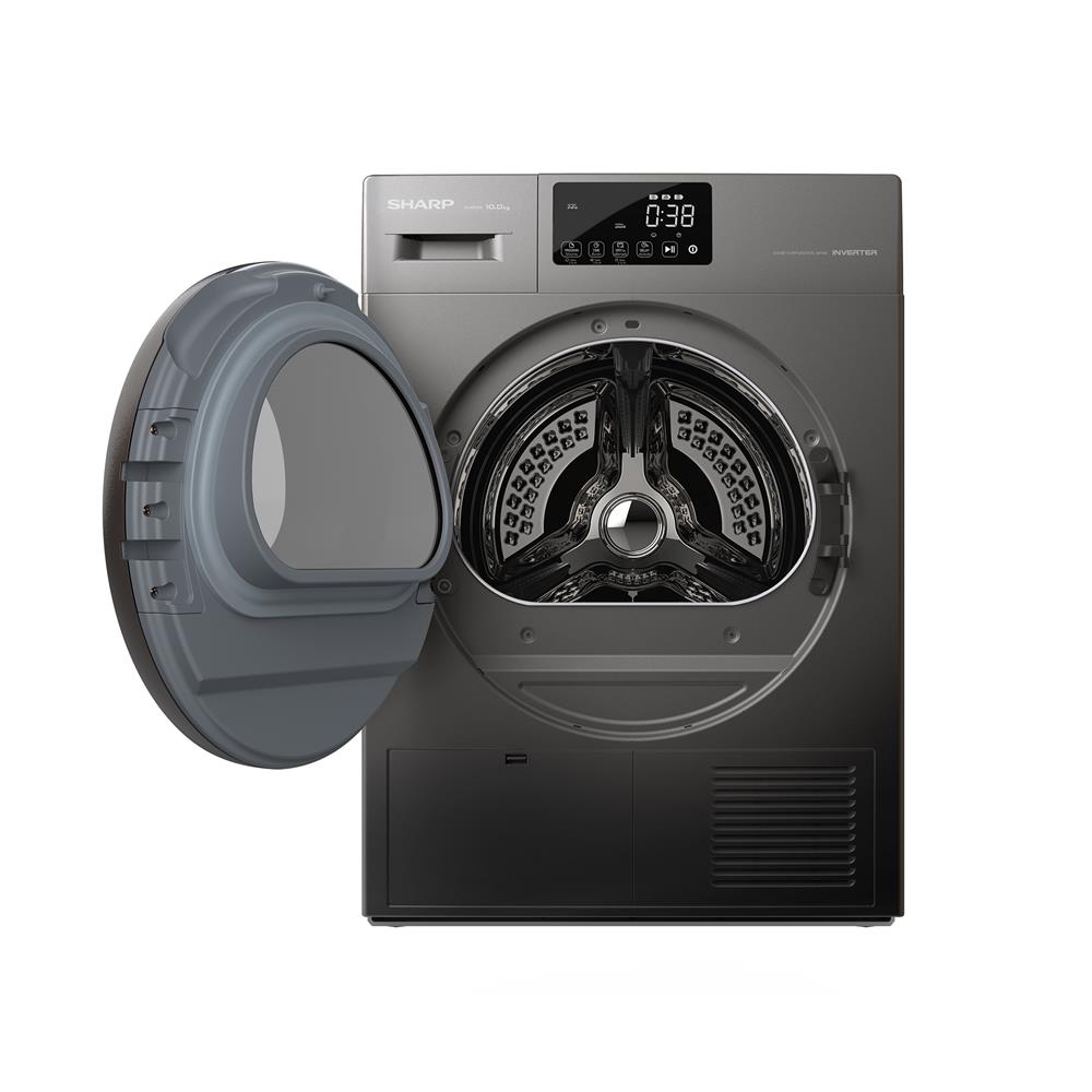 เครื่องอบผ้าฝาหน้า SHARP KD-HT10JP-G 10 กก. HEAT PUMP สีเทา
