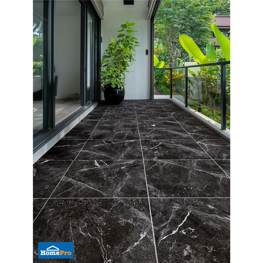 กระเบื้องพื้น 60x60 ซม. COTTO มาดริด กราไฟต์ ดำ PM 1.44 ตร.ม.