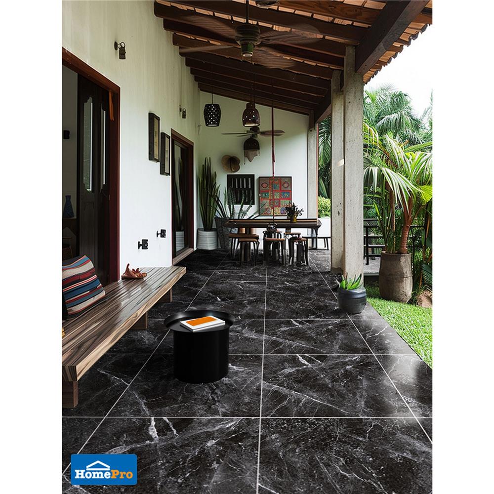 กระเบื้องพื้น 60x60 ซม. COTTO มาดริด กราไฟต์ ดำ PM 1.44 ตร.ม.