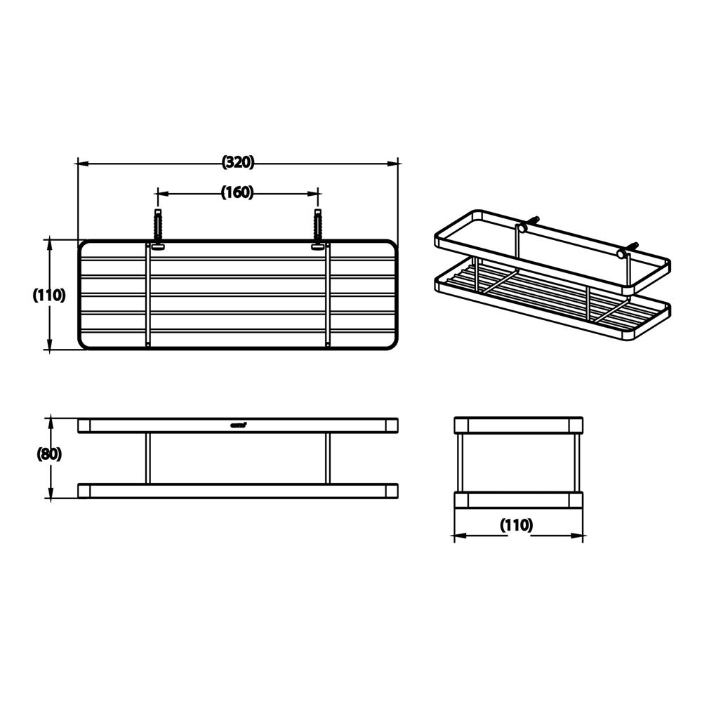 ตะแกรงวางของ COTTO CT0289(WH) สีขาว