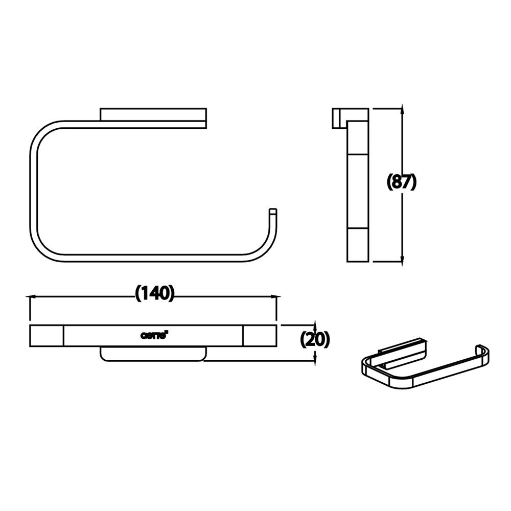 ที่ใส่กระดาษชำระ COTTO CT0332(BL)(HM) สีดำ