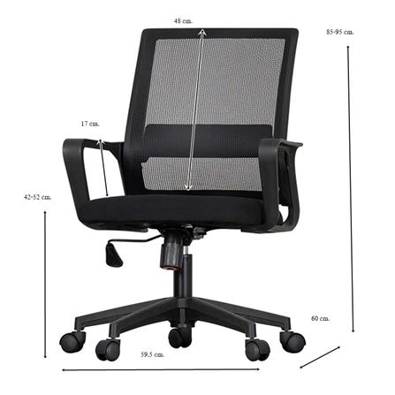 เก้าอี้สำนักงาน AS FURNITURE DALLUS BK สีดำ_8