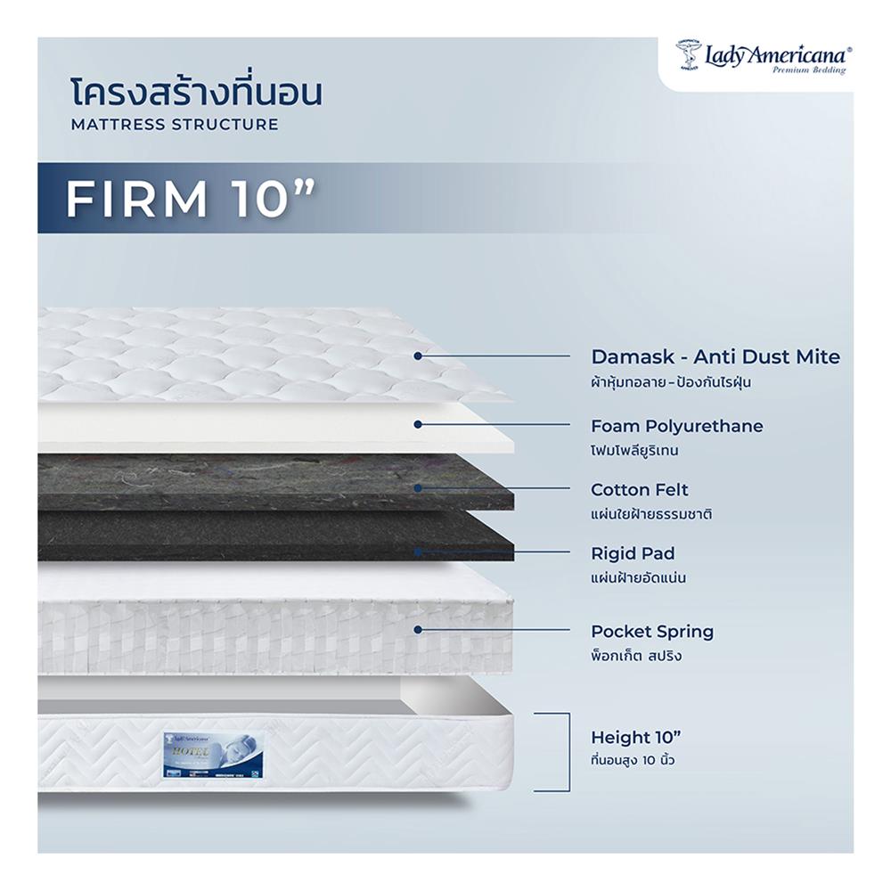 ที่นอน 6 ฟุต LADY AMERICANA HOTEL FIRM 10 นิ้ว