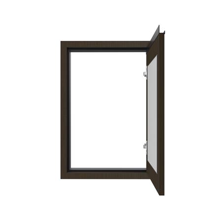 บานซิงค์เดี่ยวเกล็ดเต็ม JUPITER SILKY BROWN 43x63 สีน้ำตาล_1