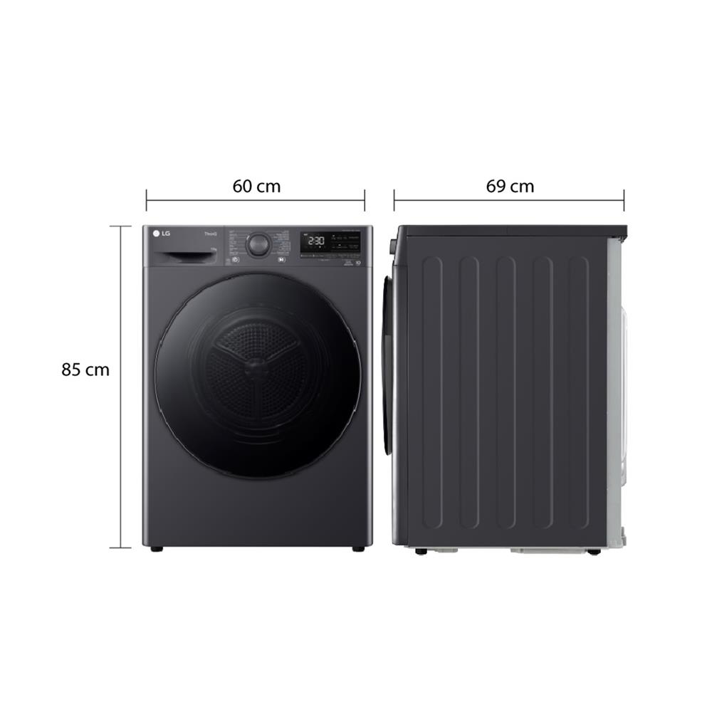 เครื่องอบผ้าฝาหน้า LG RV10VHP4B 10 กก. HEAT PUMP สีดำ
