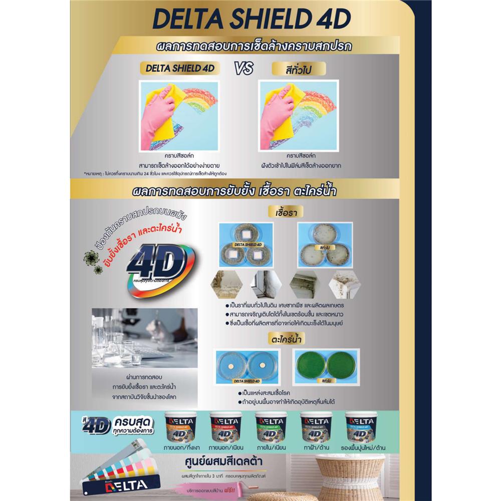 สีน้ำทาภายใน ชนิดเนียน DELTA SHIELD 4D BASE B 1 แกลลอน