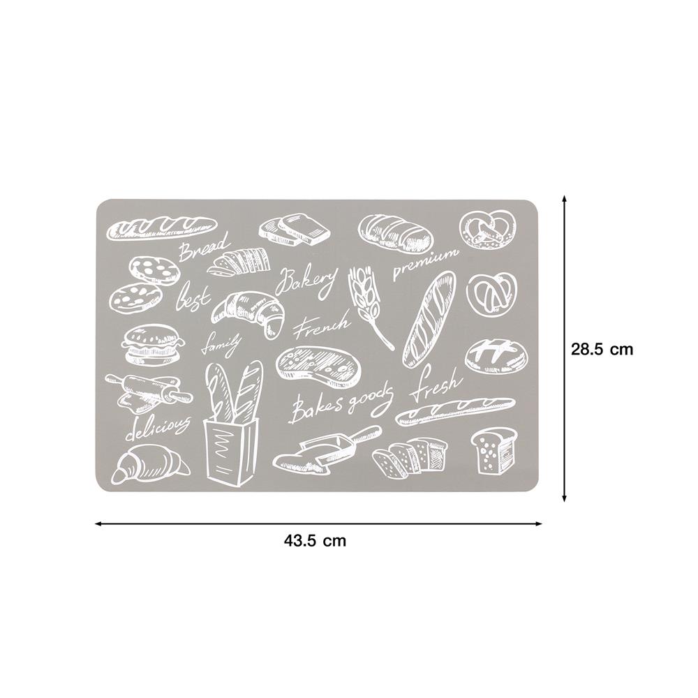 แผ่นรองจาน PVC KECH BREAD สีเทา