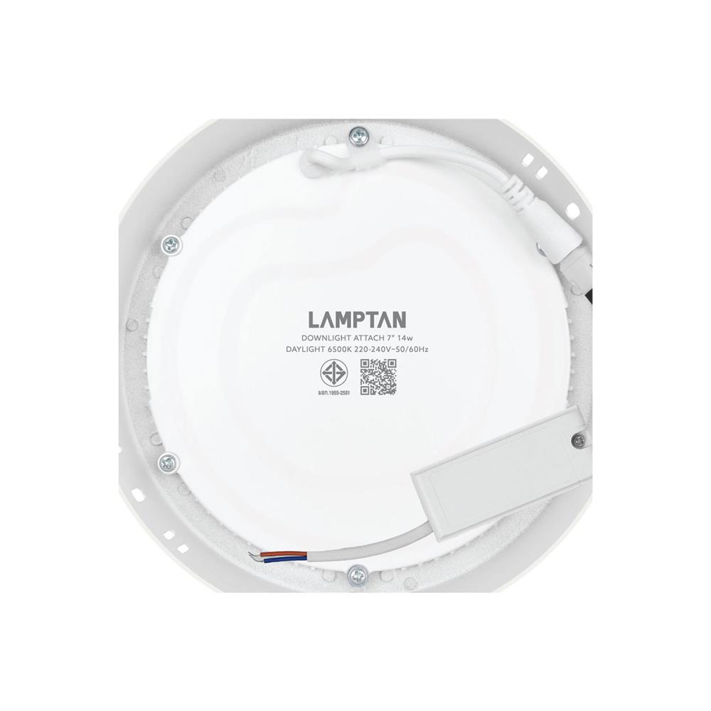 ดาวน์ไลท์ LED LAMPTAN ATTACH 7 นิ้ว 14 วัตต์ DAYLIGHT สีขาว