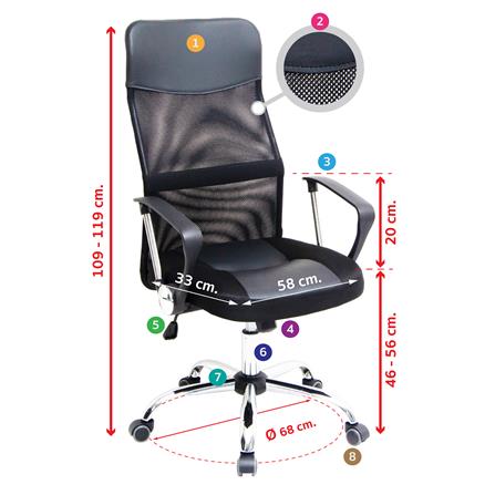 เก้าอี้สำนักงาน U-RODECOR HIRO 000002052 สีเขียว/ดำ_10