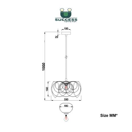 ไฟช่อ SUCCESS CD10875/1 สีดำ 1 หัว_4
