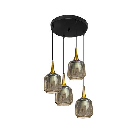 ไฟช่อ EVL HG-33013/4 สีดำ/ทอง 4 หัว_0