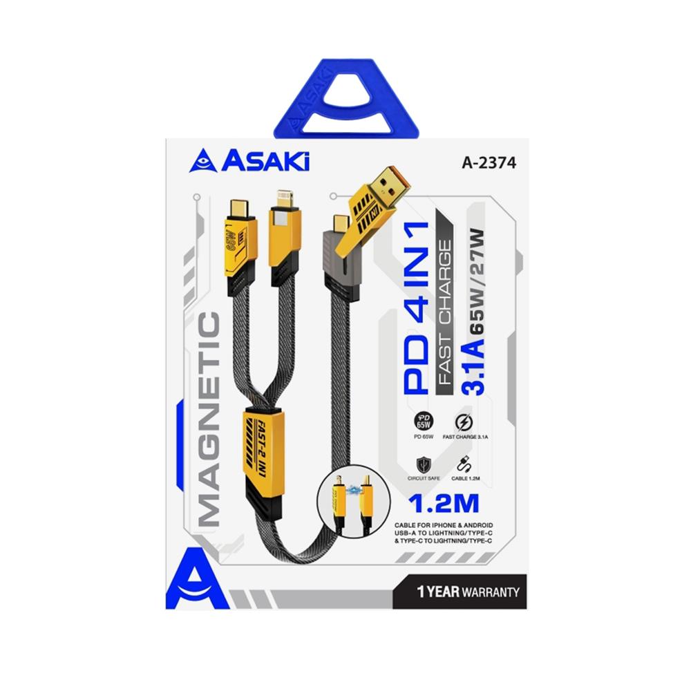 สายชาร์จ 4 IN 1 ASAKI A-2374 1.2 เมตร