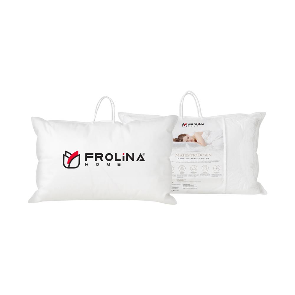 หมอนหนุน ขนห่านเทียม FROLINA MAJESTIC DOWN SOFT 19x29 นิ้ว สีขาว
