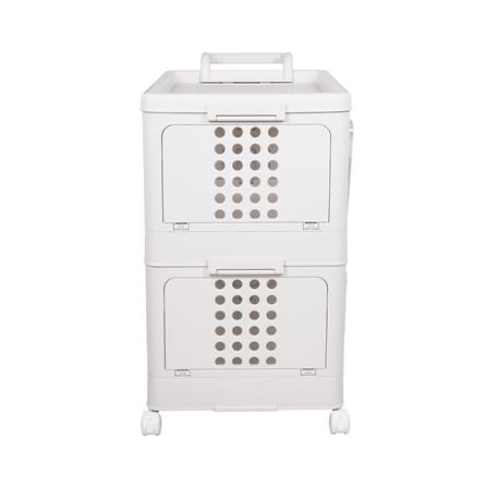 ตู้บานเปิด 2 ชั้น STACKO BEAM 56x36x64 ซม. สีขาว_2