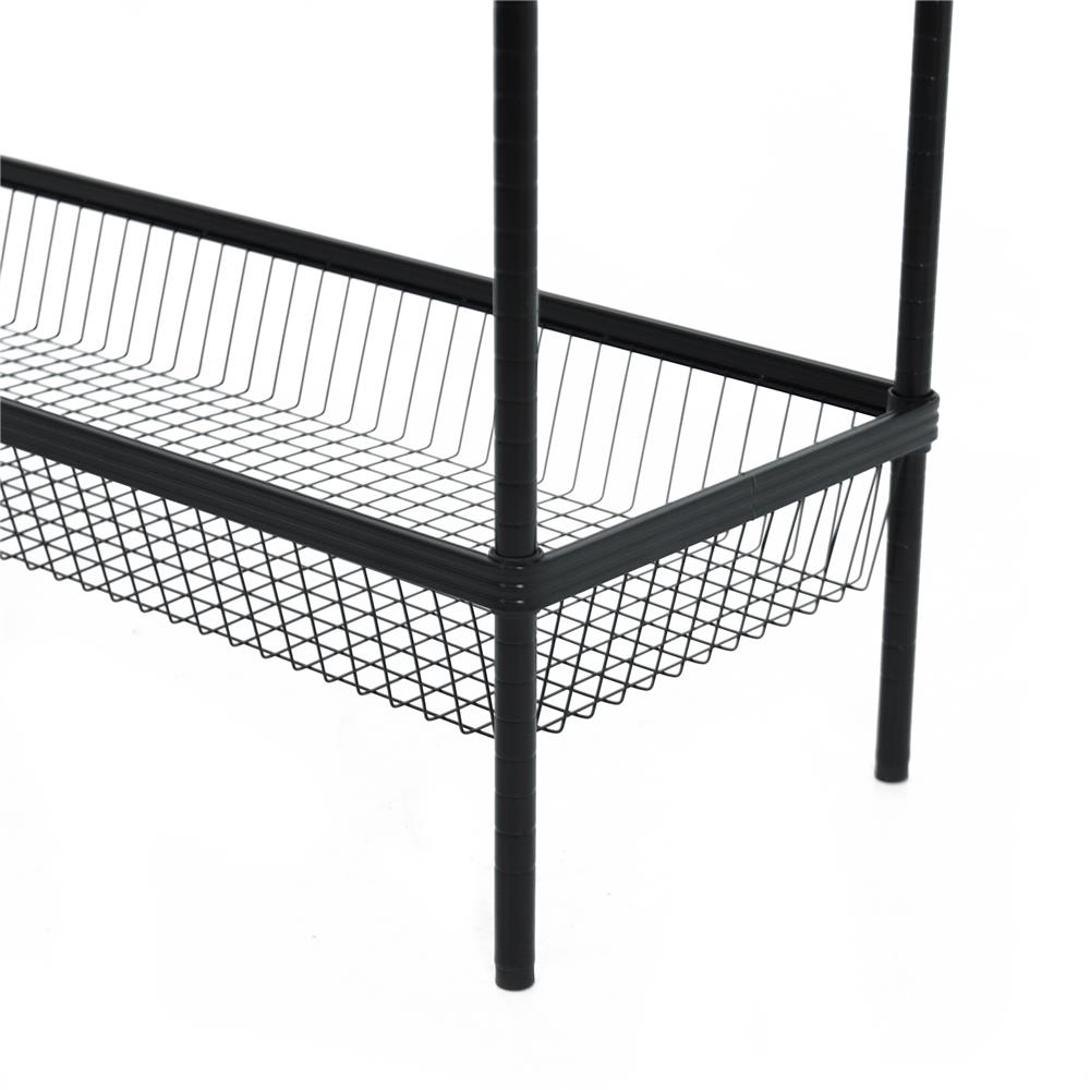 ชั้นวางของ 3 ชั้น + ตะกร้า 1 ชั้น FURDINI LINEAR สีดำ