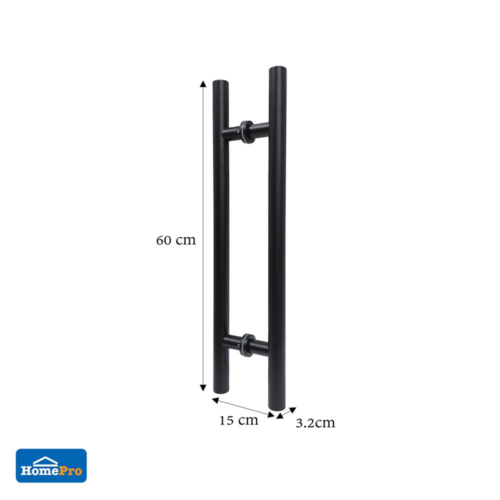 มือจับประตู แบบดึง AZLE DP1010-24 24 นิ้ว สีดำ