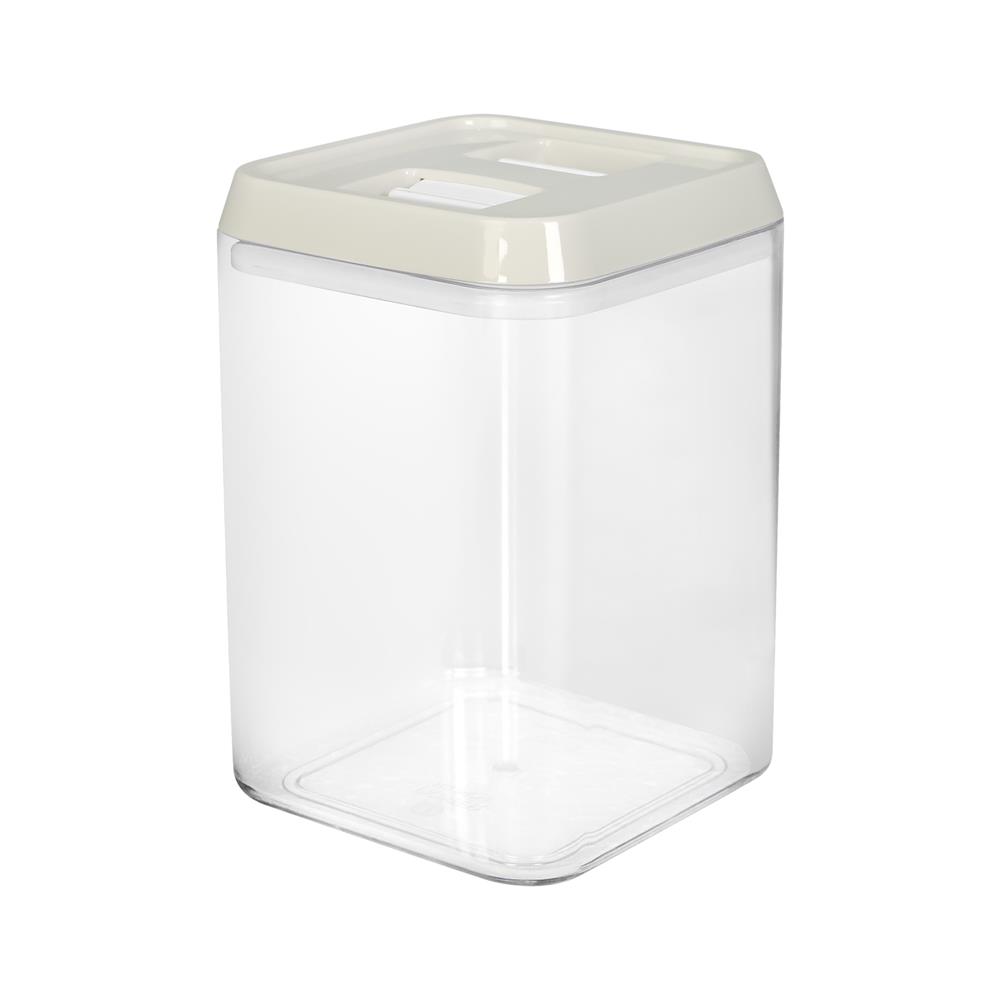 ขวดโหลเหลี่ยม PS ฝาบีบ KECH WRING 1.3 ลิตร สีขาว/ใส