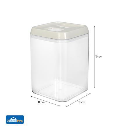 ขวดโหลเหลี่ยม PS ฝาบีบ KECH WRING 1.3 ลิตร สีขาว/ใส_5