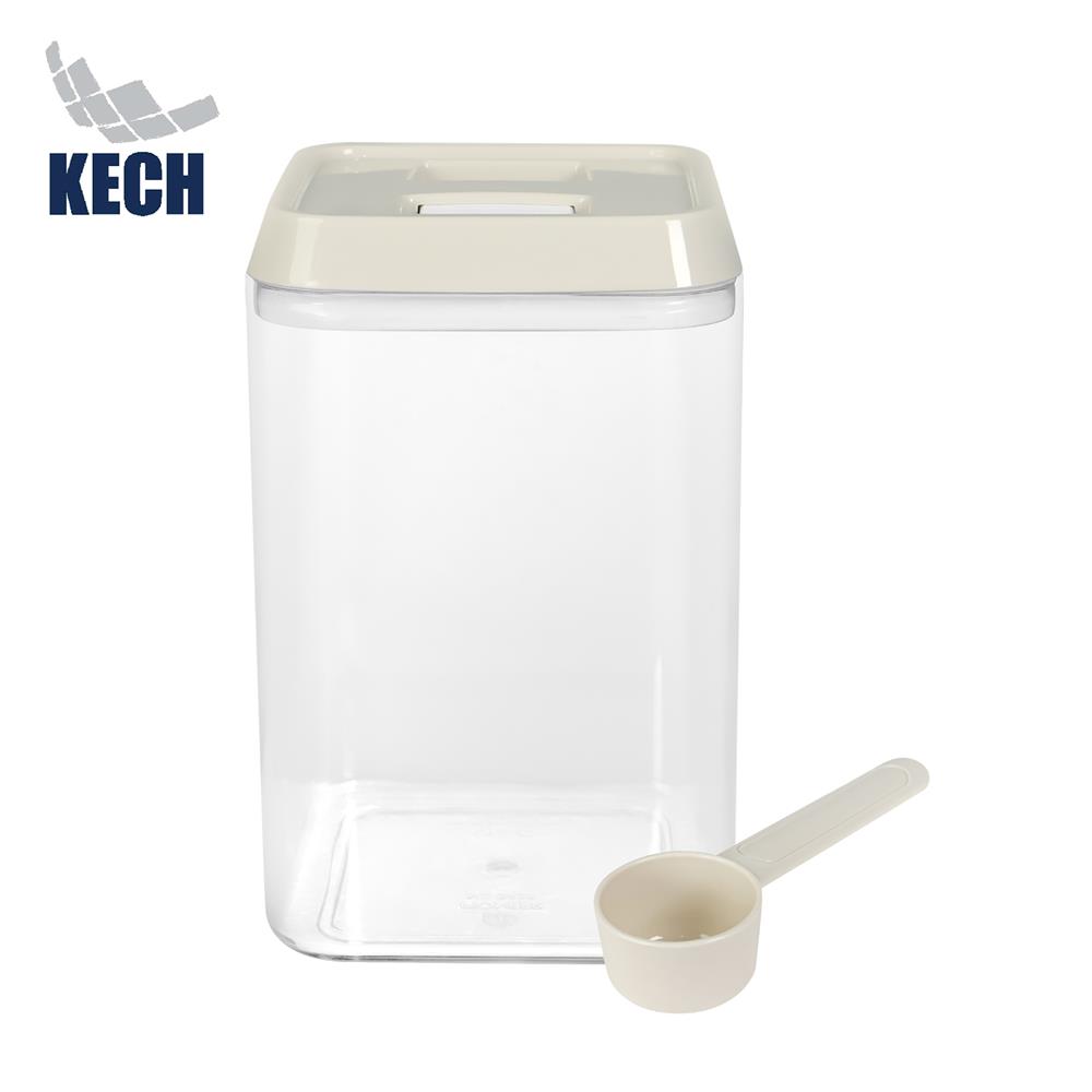 ขวดโหลเหลี่ยม PS ฝาบีบ KECH WRING 1.5 ลิตร สีขาว/ใส_1
