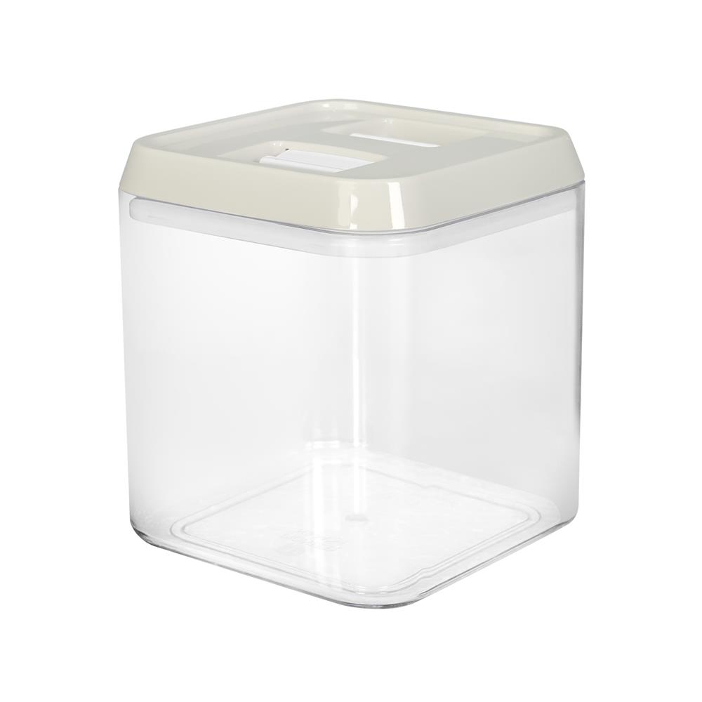 ขวดโหลเหลี่ยม PS ฝาบีบ KECH WRING 1 ลิตร สีขาว/ใส