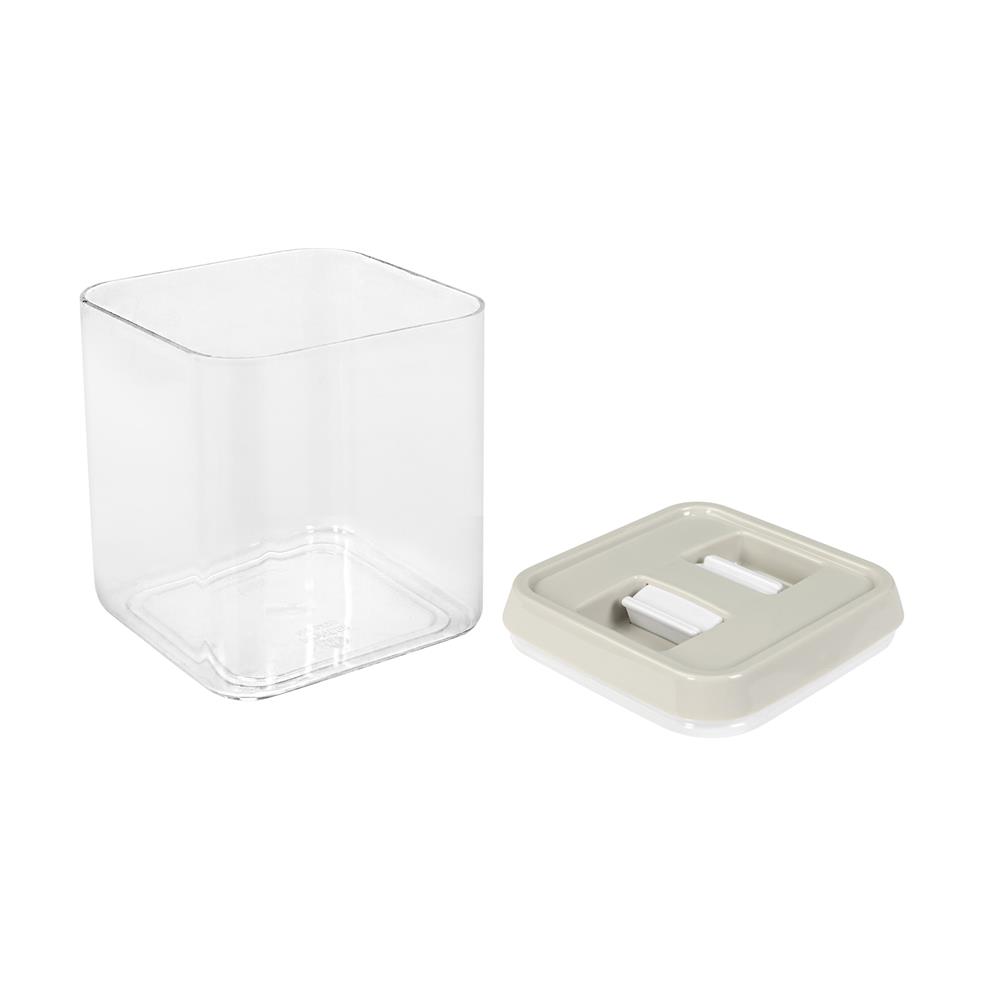 ขวดโหลเหลี่ยม PS ฝาบีบ KECH WRING 1 ลิตร สีขาว/ใส