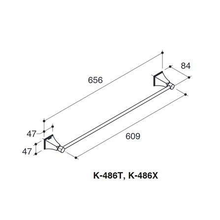 ราวแขวนผ้า KOHLER K-486T-2MB สีทอง_1