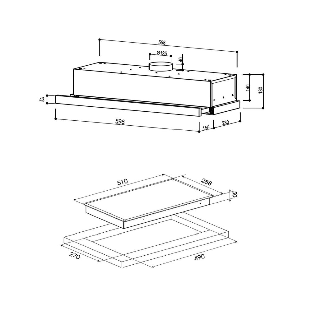 เตาฝัง+เครื่องดูดควัน MEX HVN632+SL26