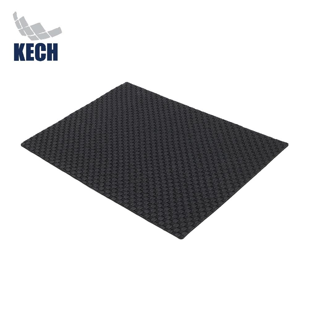 แผ่นรองจานหนัง PU KECH WEAVE สีดำ_0